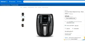 122721018 GOURMIA 6QT DIGITAL AIR FRYER