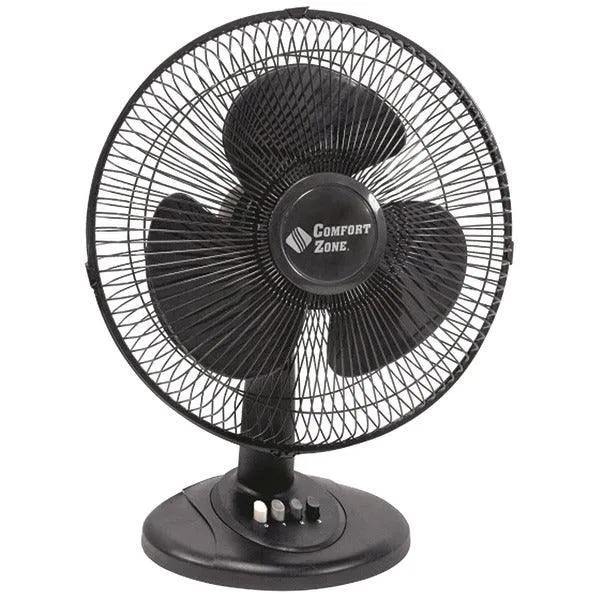 12" Oscillating Table Fan (Black)