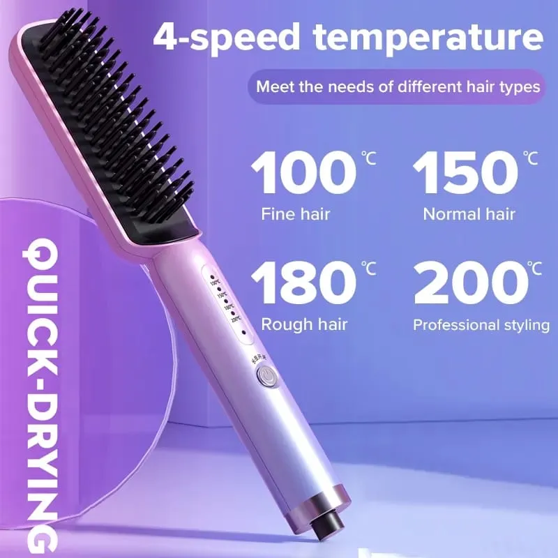 2 in 1 Hot Comb Straightener Electric Hair Straightener Hair Curler 3001