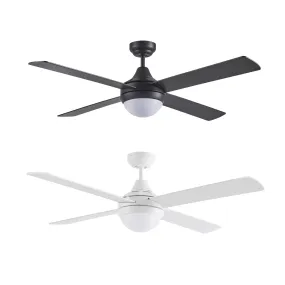 48" Link AC Ceiling Fan Matt Black, White with 2 x E27 Light FSL1244 Martec Lighting