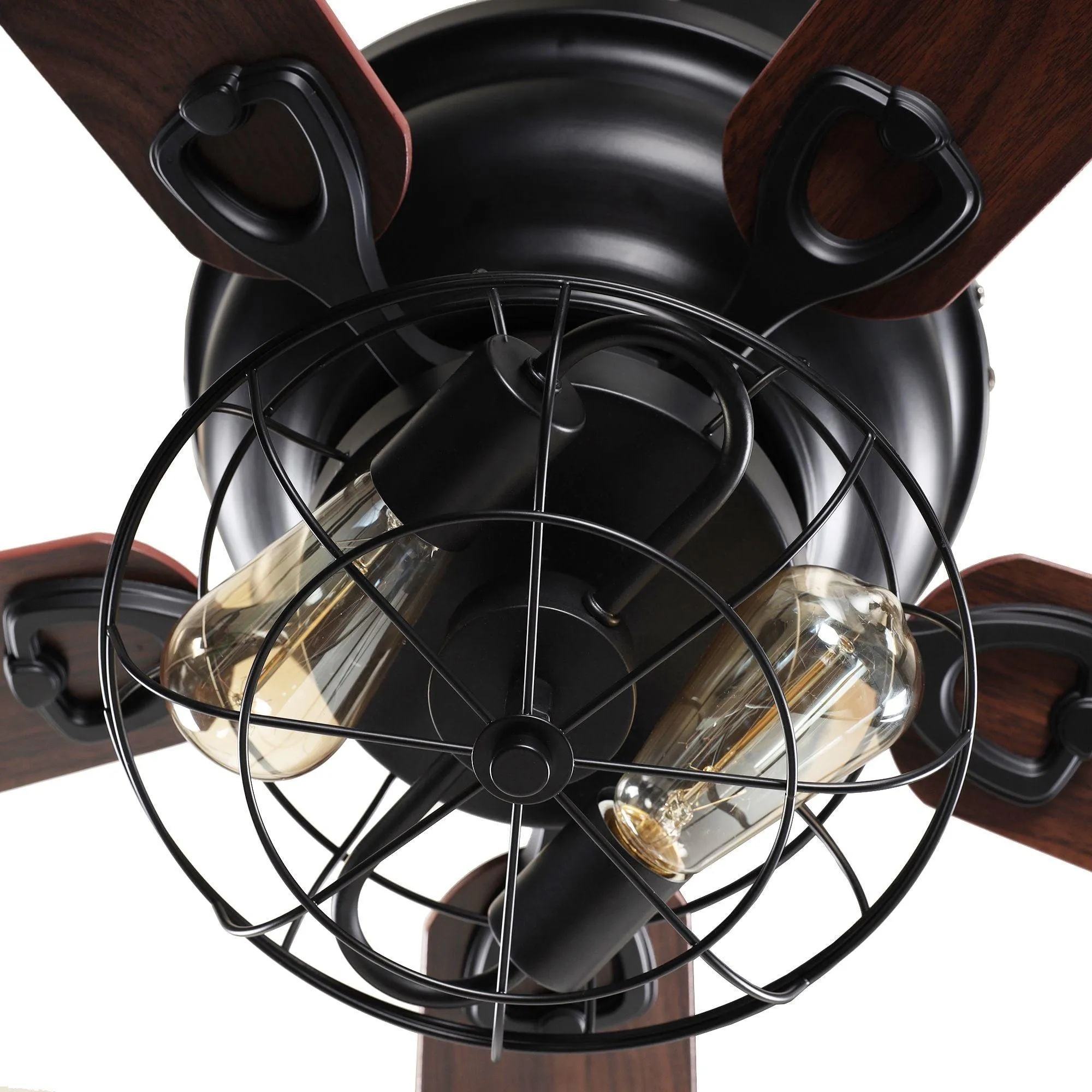 48" Ummuhan Industrial Flush Mount Ceiling Fan with Lighting