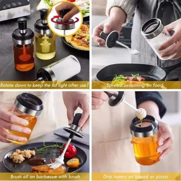 4pcs 250ml Spice canisters with Scooping spoons