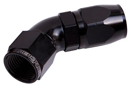 550 Series Cutter One-Piece Full Flow Swivel 45° Hose End -12AN AF552-12BLK