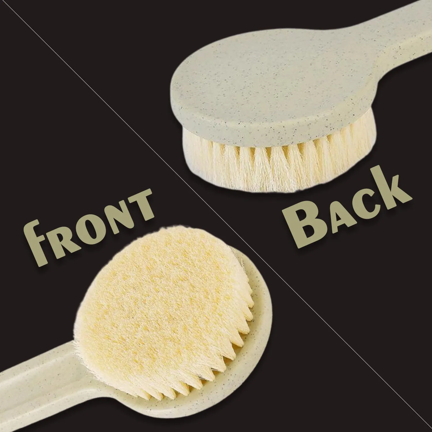 6197 Body Brush Long Handle Dry Brush Soft Bristle Bath Brush Back Scrub Exfoliating Massage.