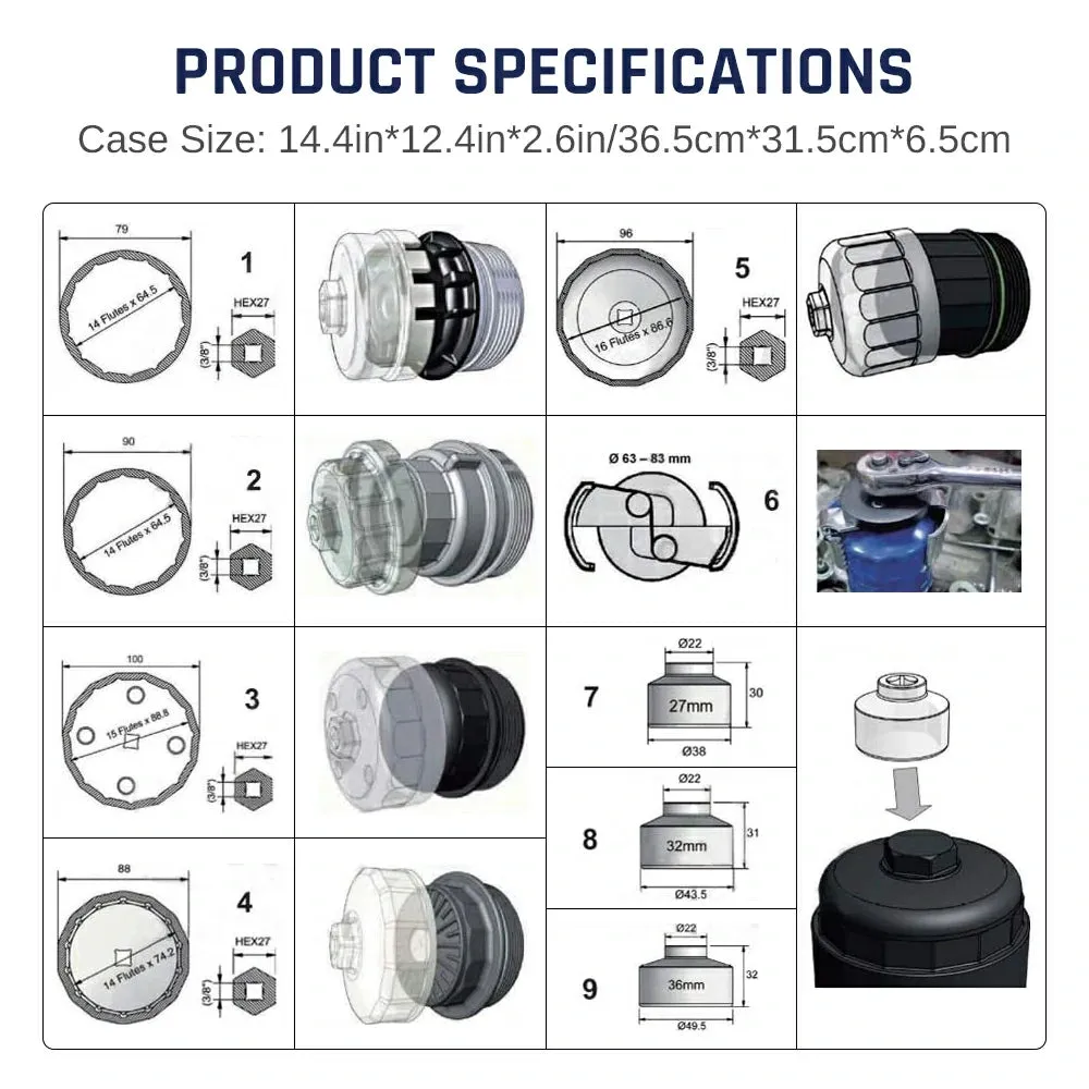 7 Pcs Oil Filter Wrench Set|SPELAB