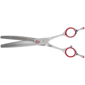 7.0" 35T Curved Red Chunker Shears by PetStore.Direct