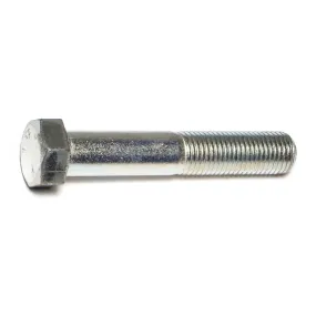 7/16"-20 x 2-1/2" Zinc Plated Grade 5 Steel Fine Thread Hex Cap Screws