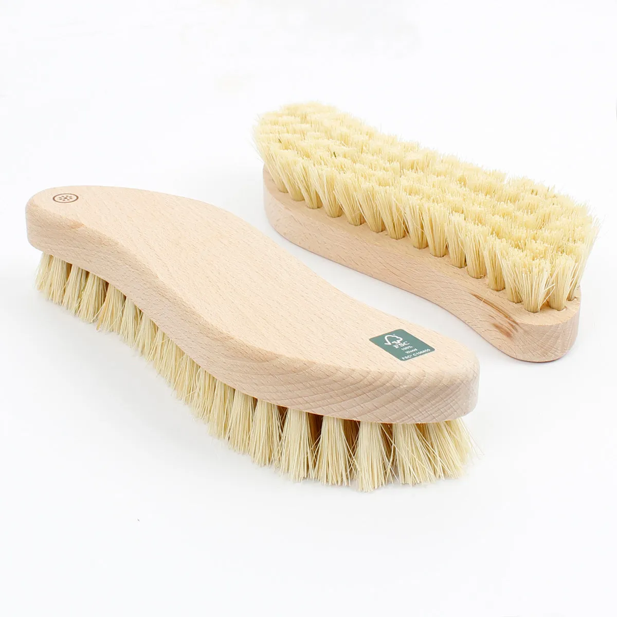 A Slice Of Green Wooden Scrubbing Brush - Plant-Based Bristles