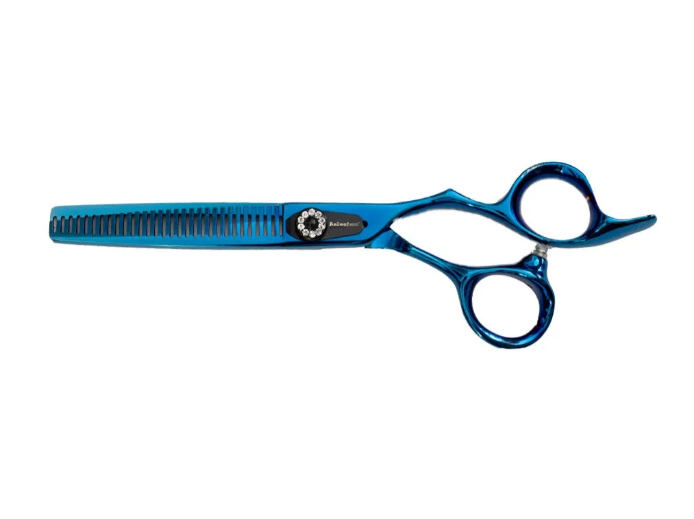 Animal House Prof. Series 6.5" Single Sided 30 Tooth Thinning Shear – LEFT HANDED - BLUE (WH)