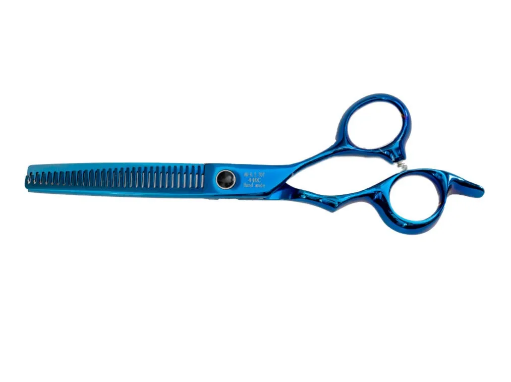 Animal House Prof. Series 6.5" Single Sided 30 Tooth Thinning Shear – LEFT HANDED - BLUE (WH)