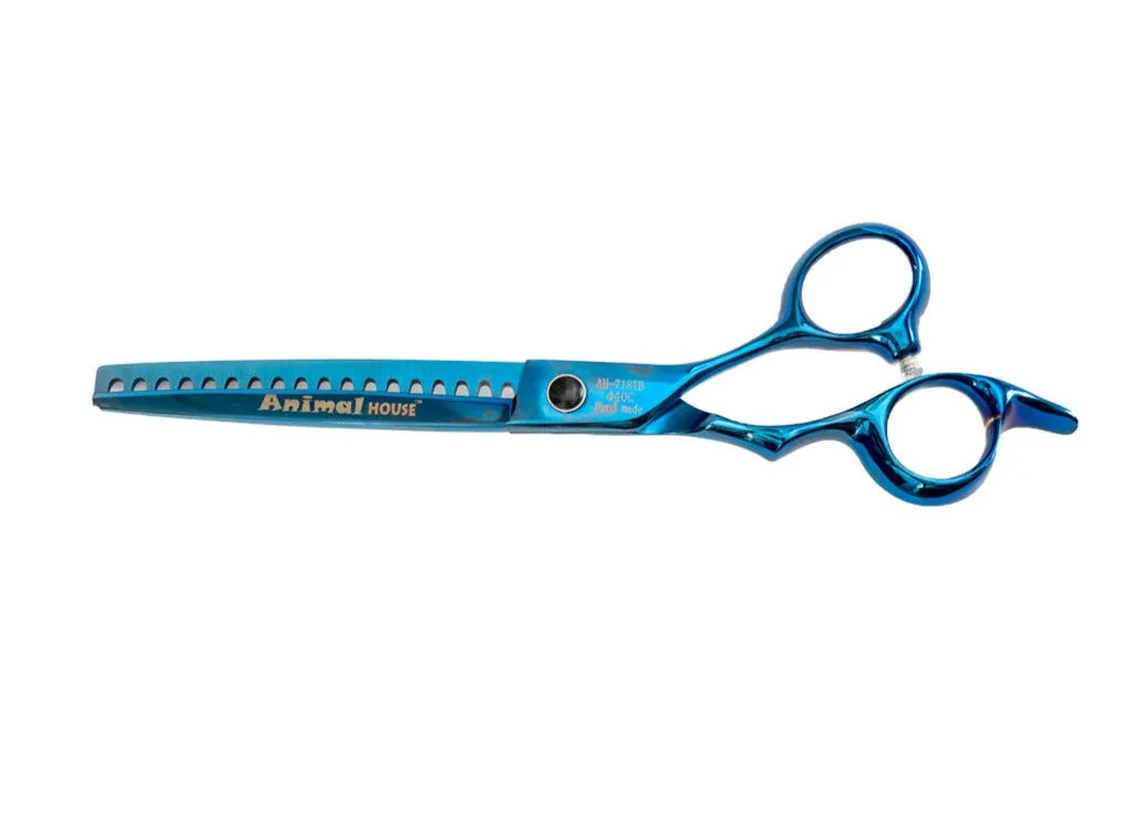 Animal House Prof. Series 7" Single Sided 18 Tooth Thinning/Blending Shear - BLUE (WH)