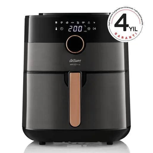 Arzum Air Fryer 6 L 1750 Watt 60 Min Timer 8 Different Preset Programs Copper