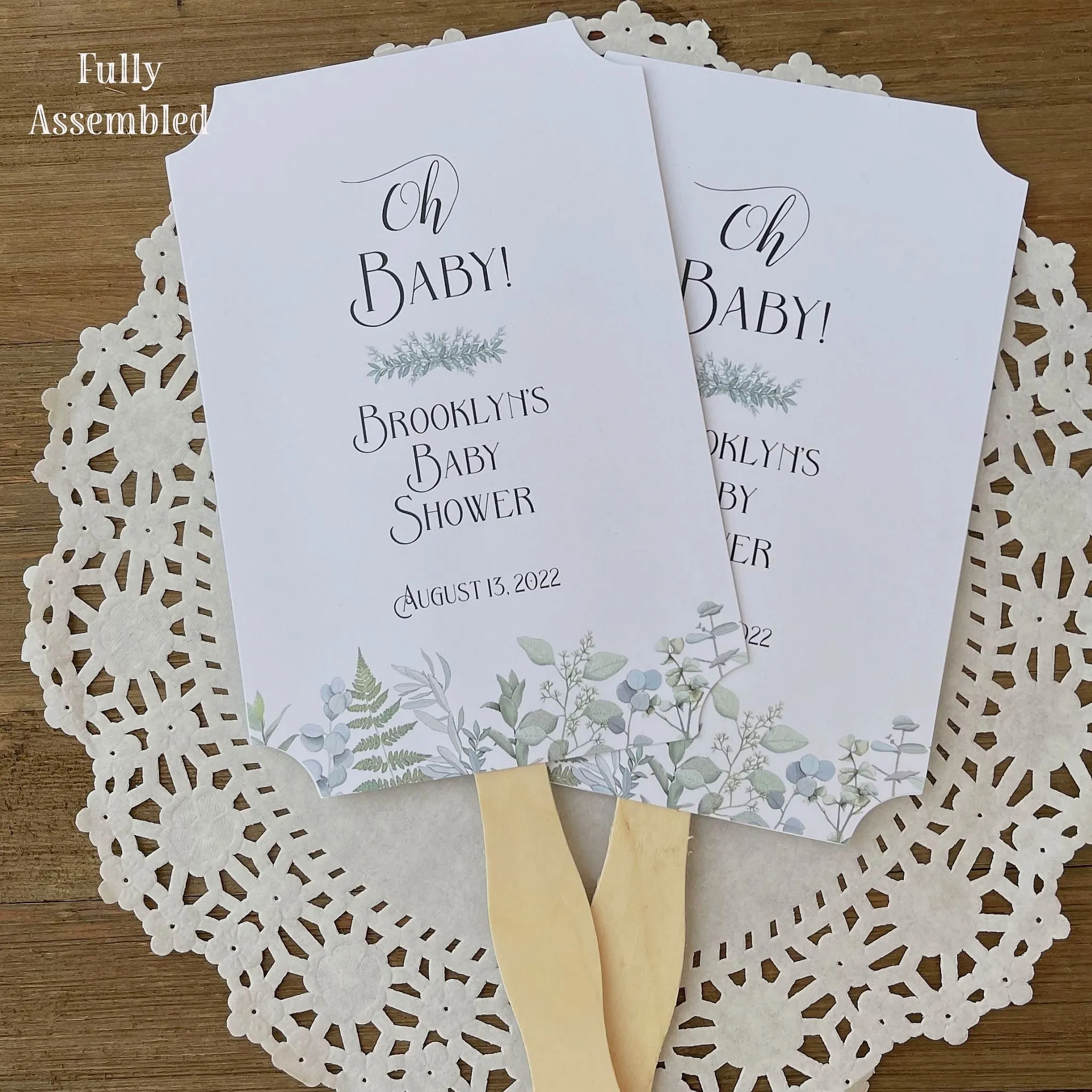 Baby Shower Favor Fans