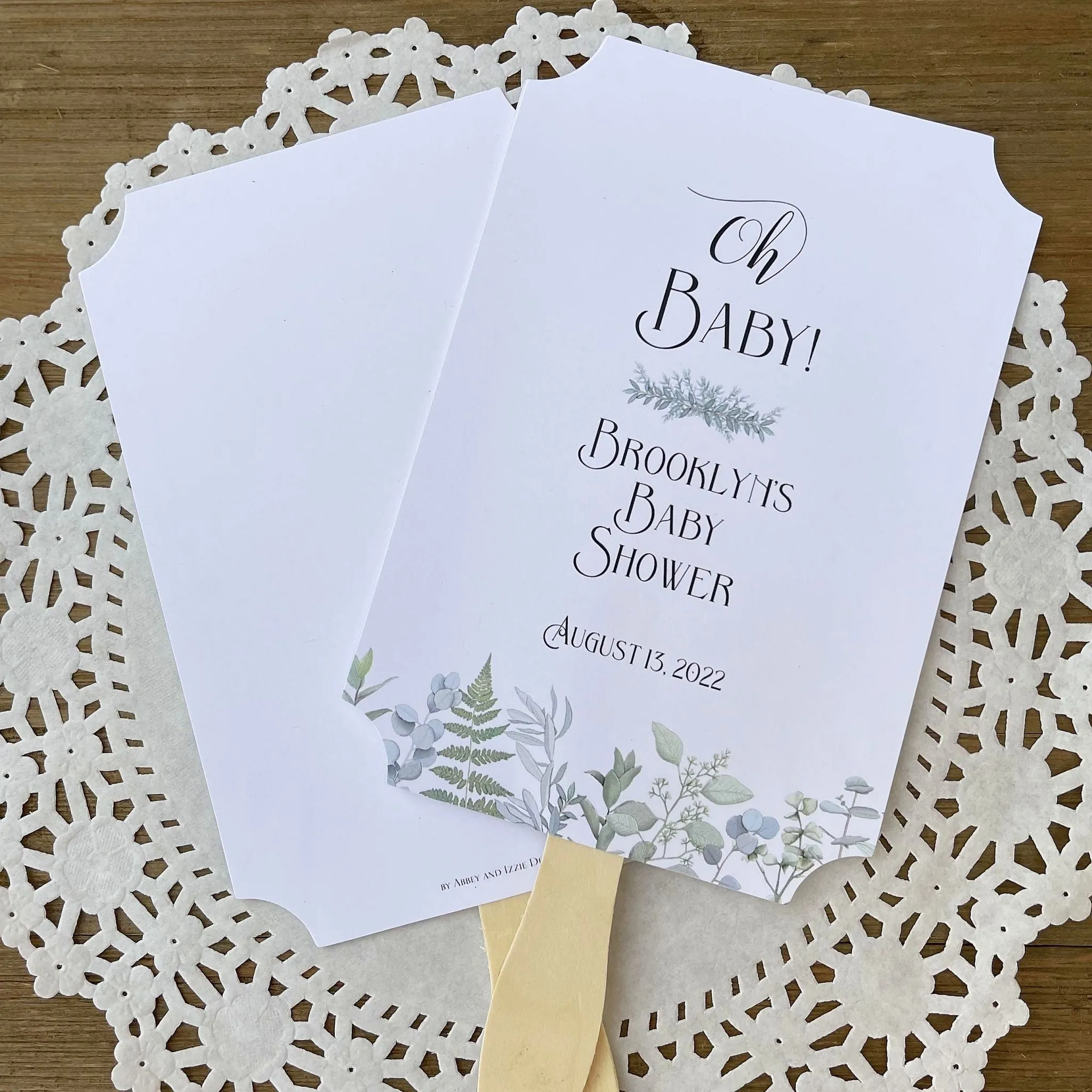 Baby Shower Favor Fans