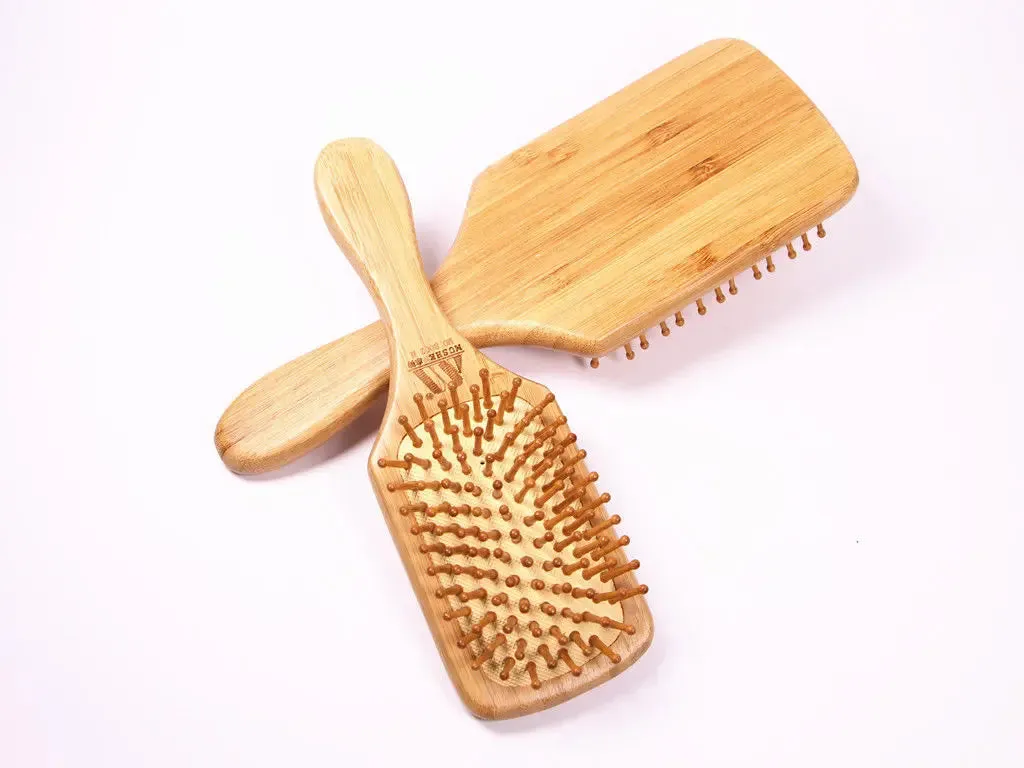 Bamboo Hair Brush Hairbrush Pneumatic Massage Comb Spherical Wooden Pins Healthy BMT03