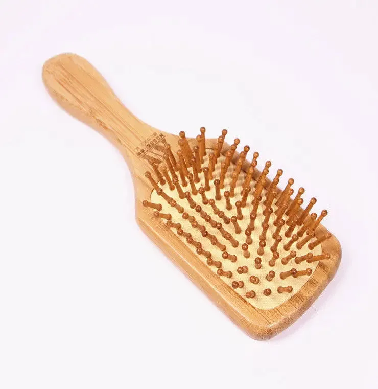 Bamboo Hair Brush Hairbrush Pneumatic Massage Comb Spherical Wooden Pins Healthy BMT03