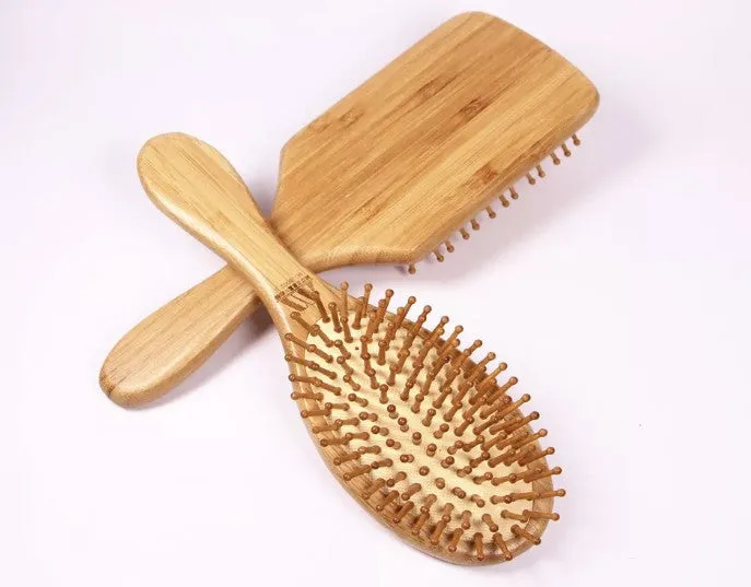 Bamboo Hair Brush Hairbrush Pneumatic Massage Comb Spherical Wooden Pins Healthy BMT03