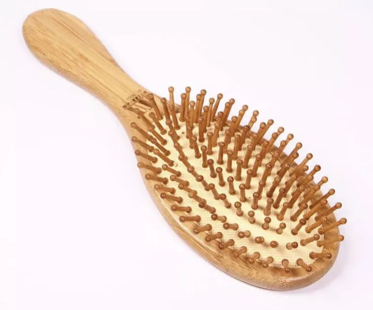 Bamboo Hair Brush Hairbrush Pneumatic Massage Comb Spherical Wooden Pins Healthy BMT03