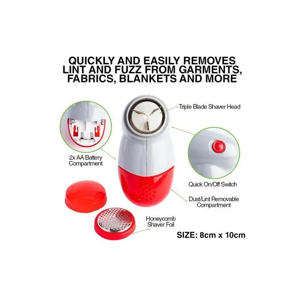 Battery Operated Lint Fabric Remover Shaver - 8cm x 10cm