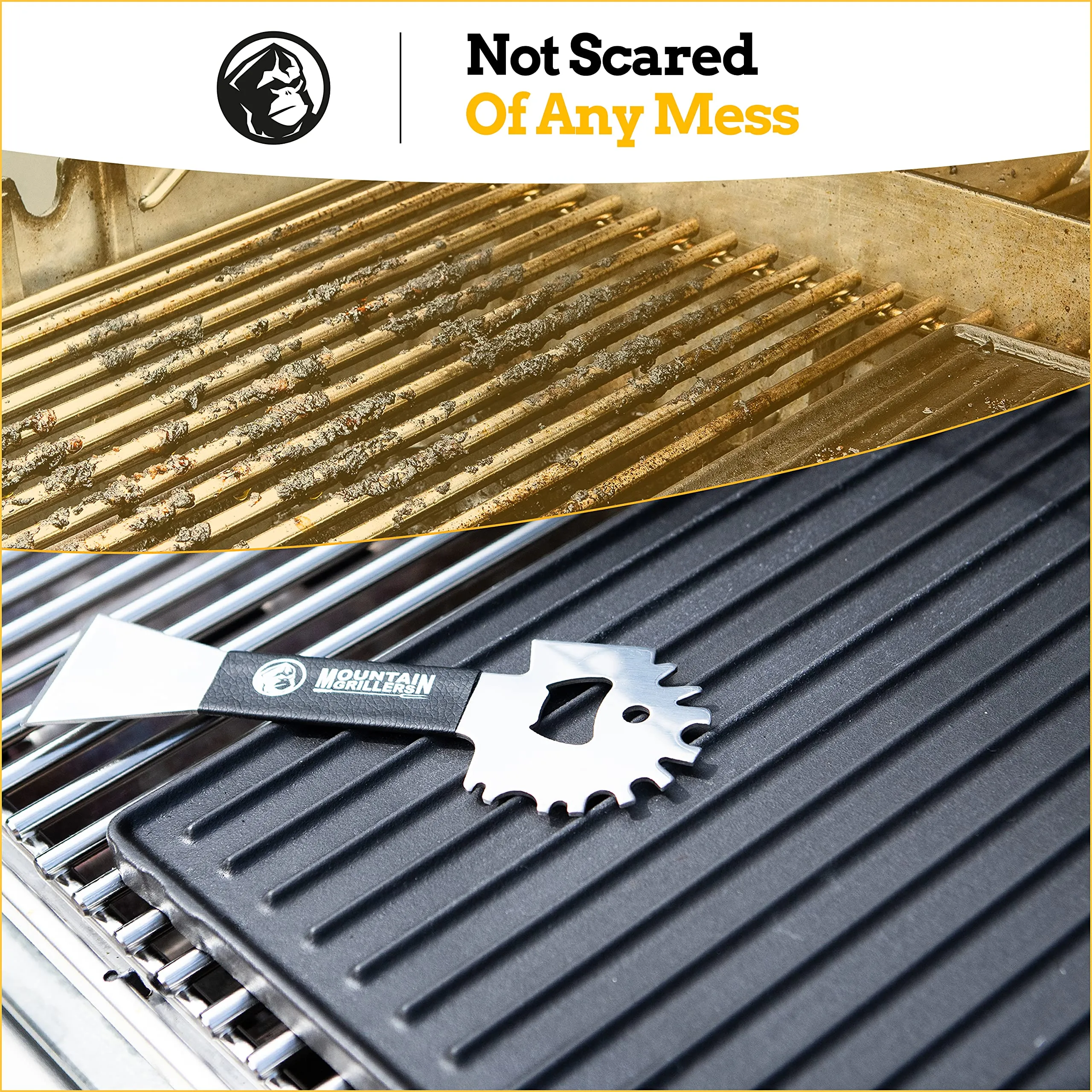 Bbq Grill Grate Scraper  Wide Portable Grill Scrubber Fits Almost Any Grill