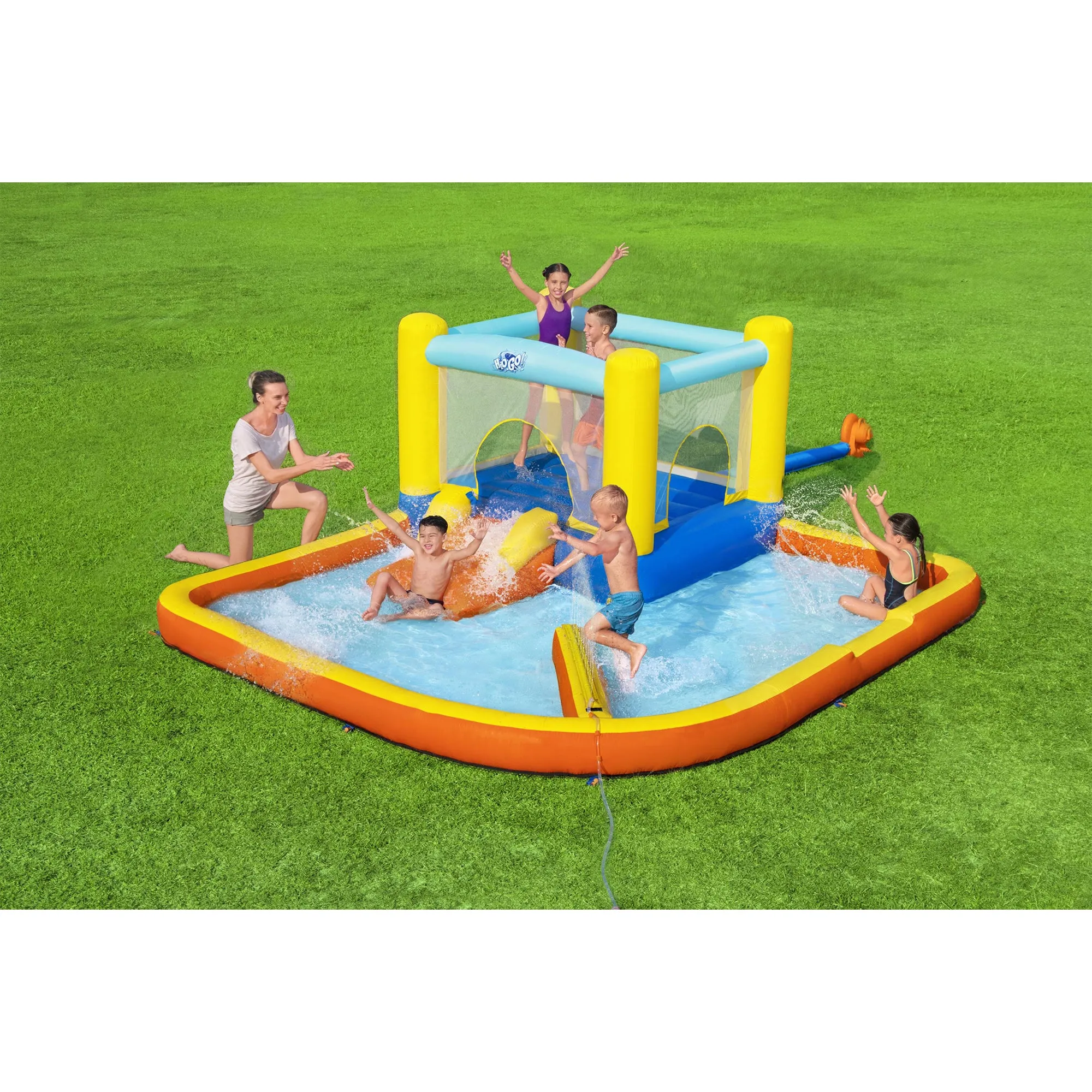 Bestway H2OGO! Beach Bounce Kids Inflatable Outdoor Water Park with Air Blower