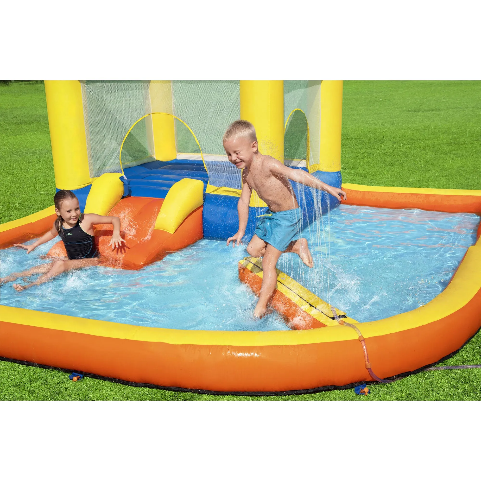 Bestway H2OGO! Beach Bounce Kids Inflatable Outdoor Water Park with Air Blower