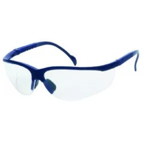 Blue Frame - Clear Lens - Soft Rubber Nose Buds - Adjustable Temples Safety Glasses