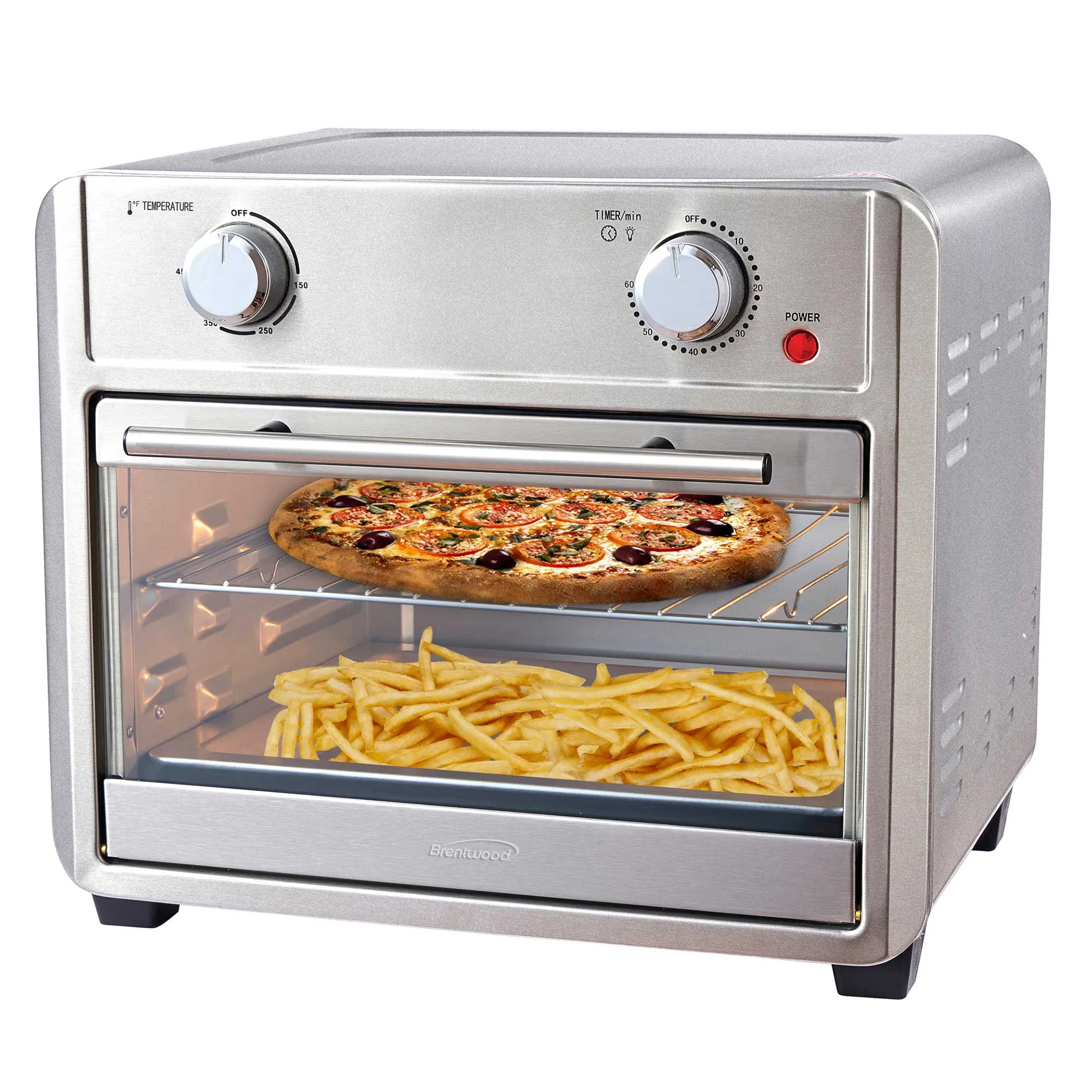 Brentwood AF-2400SI 24-Quart Convection Air Fryer Toaster Oven with 60-Minute Timer, Silver