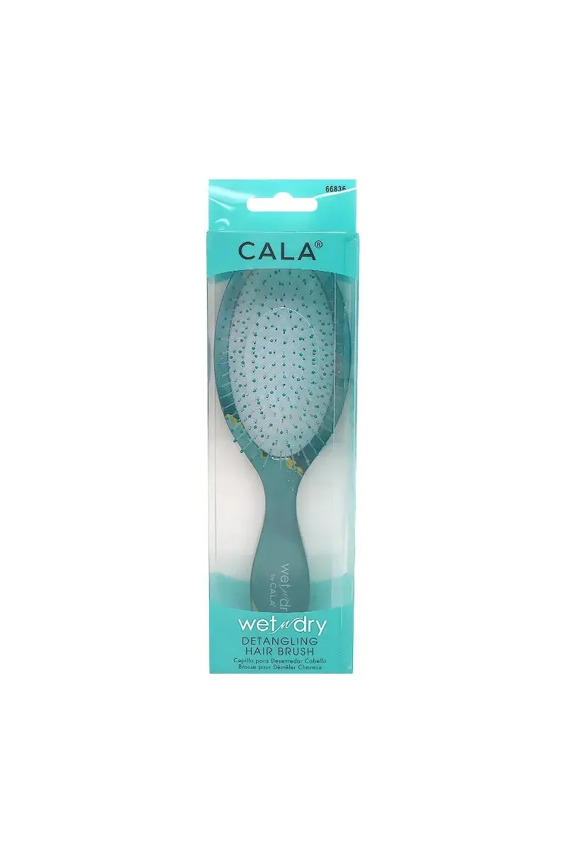 CALA Wet-N-Dry Detangling Hair Brush - Blue Swirl