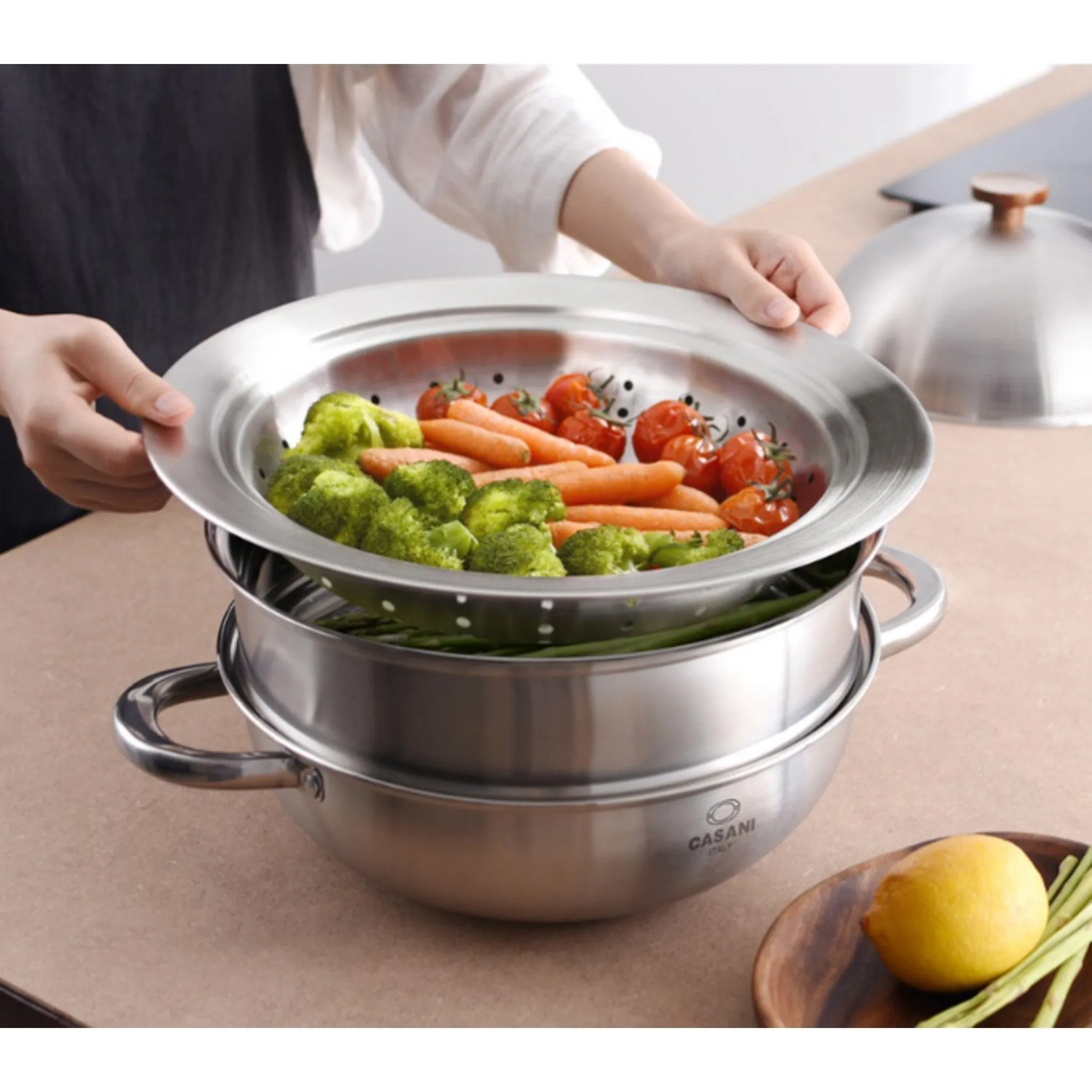 Casaeni Stainless Steel Dome Steamer Set, 28cm - 🏆 #50 - Kitchen Essentials - Best of December