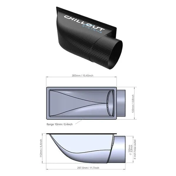 ChillOut 4" Carbon Fiber 90º Air Plenum