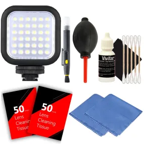 Compact LED Light with Cleaning Accessories for Canon EOS Rebel T6i , T6 , T6s , T5i and T5