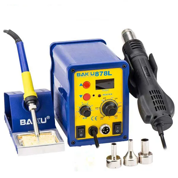 Complete Soldering Kit / LED Digital / 2 in 1 Hot Air Rework Station / 110V (BK-878L)