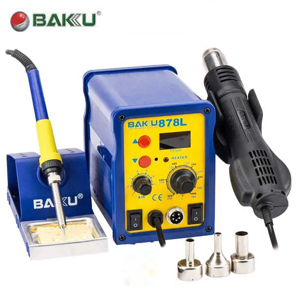 Complete Soldering Kit / LED Digital / 2 in 1 Hot Air Rework Station / 110V (BK-878L)