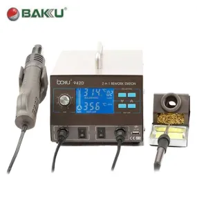 Complete Soldering Kit / LED Digital / 2 in 1 Hot Air Rework Station / Adjustable Temperature / 110V (BK-BA942D)