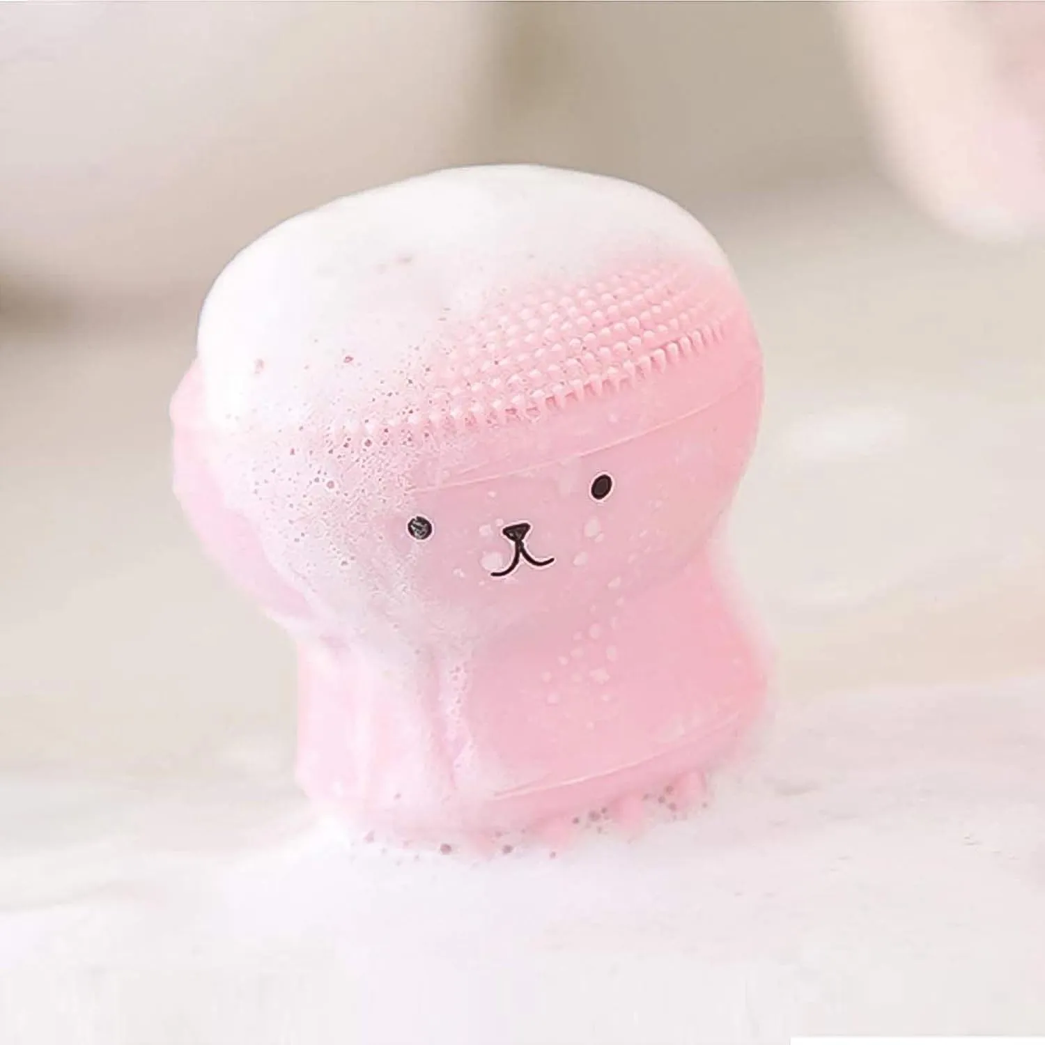 Cute Octopus Shape Silicone Face Scrubber Massager (1 Pc)