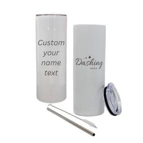 Dashing Nova™ 20oz Skinny Custom Name Tumblers Straw Brush Gift Box