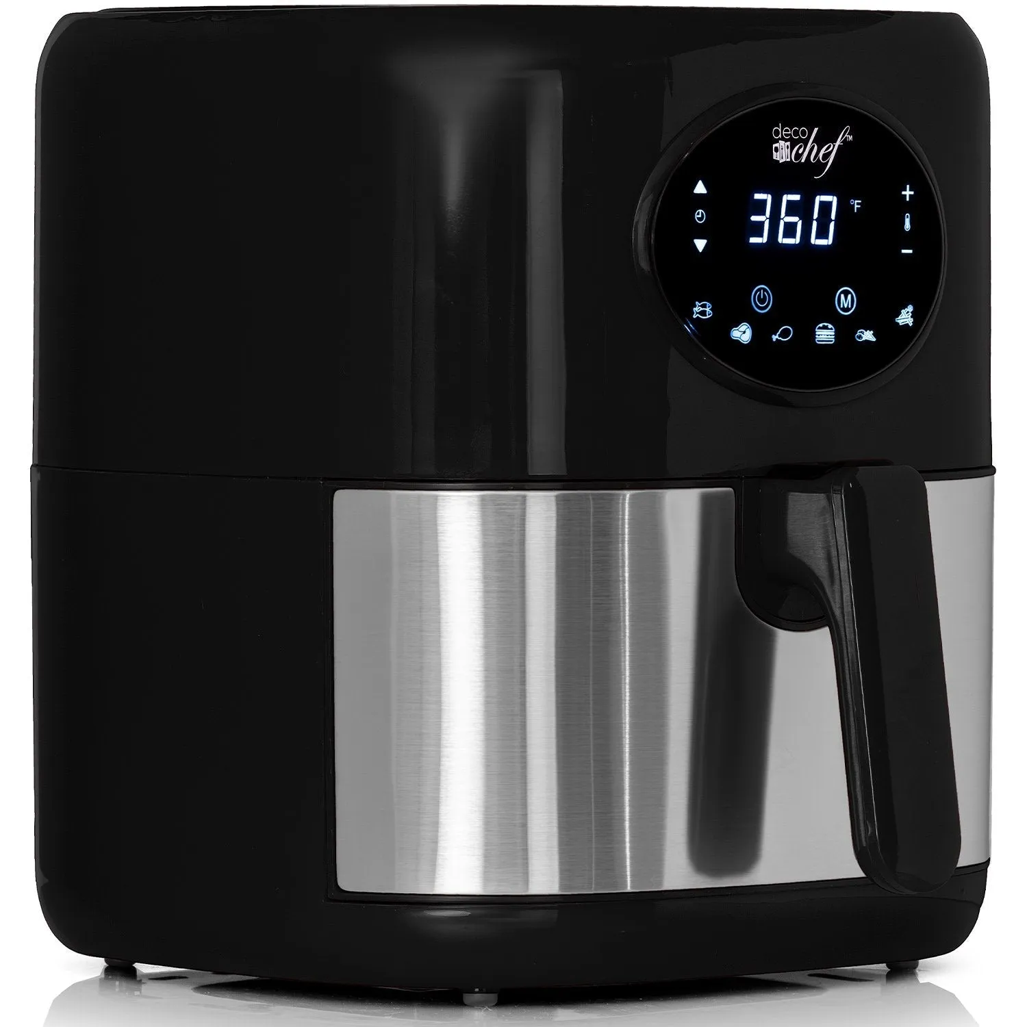 Deco Chef 3.7QT Digital Air Fryer, 6 Cooking Presets, Black   Deco Chef 16-Piece Knife Set