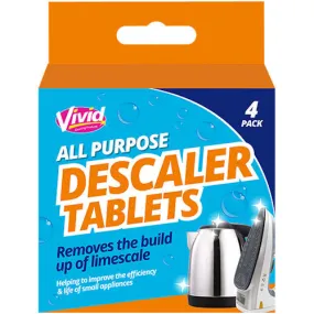 Descaler Tablets - 4 Pack Removes Limescale Stubborn Stains Kitchen Cleaner