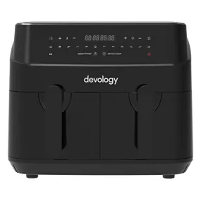 Devology Double Air Fryer, 9L, 2x4.5L Dual Zone (New)