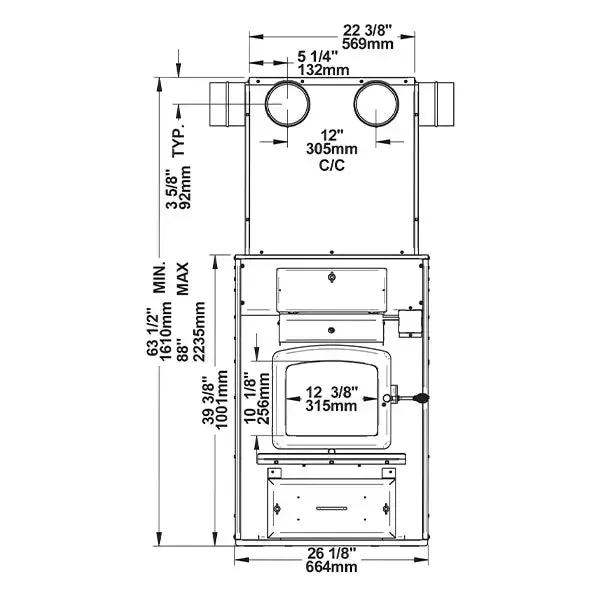 Drolet DF02001 Tundra II CSA Certified 2,500 Sq. Ft. Wood Furnace New Canada Only