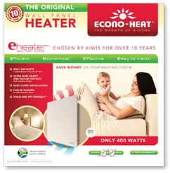 ECONO-HEAT® 400W Original Wall Panel Heaters – 400mm cord length