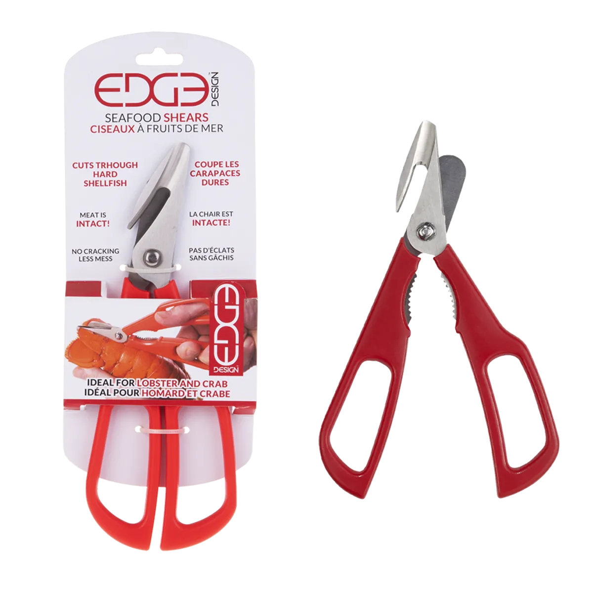 Edge Design Seafood Shears detachable - Red