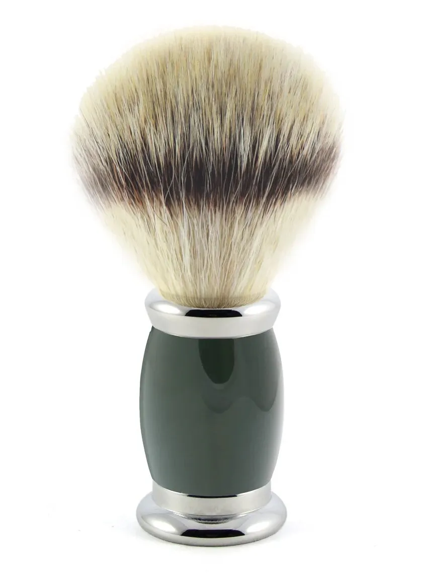 Edwin Jagger - B4SBSYNST Bulbous Green Synthetic Silver Tip Shaving Brush, Medium