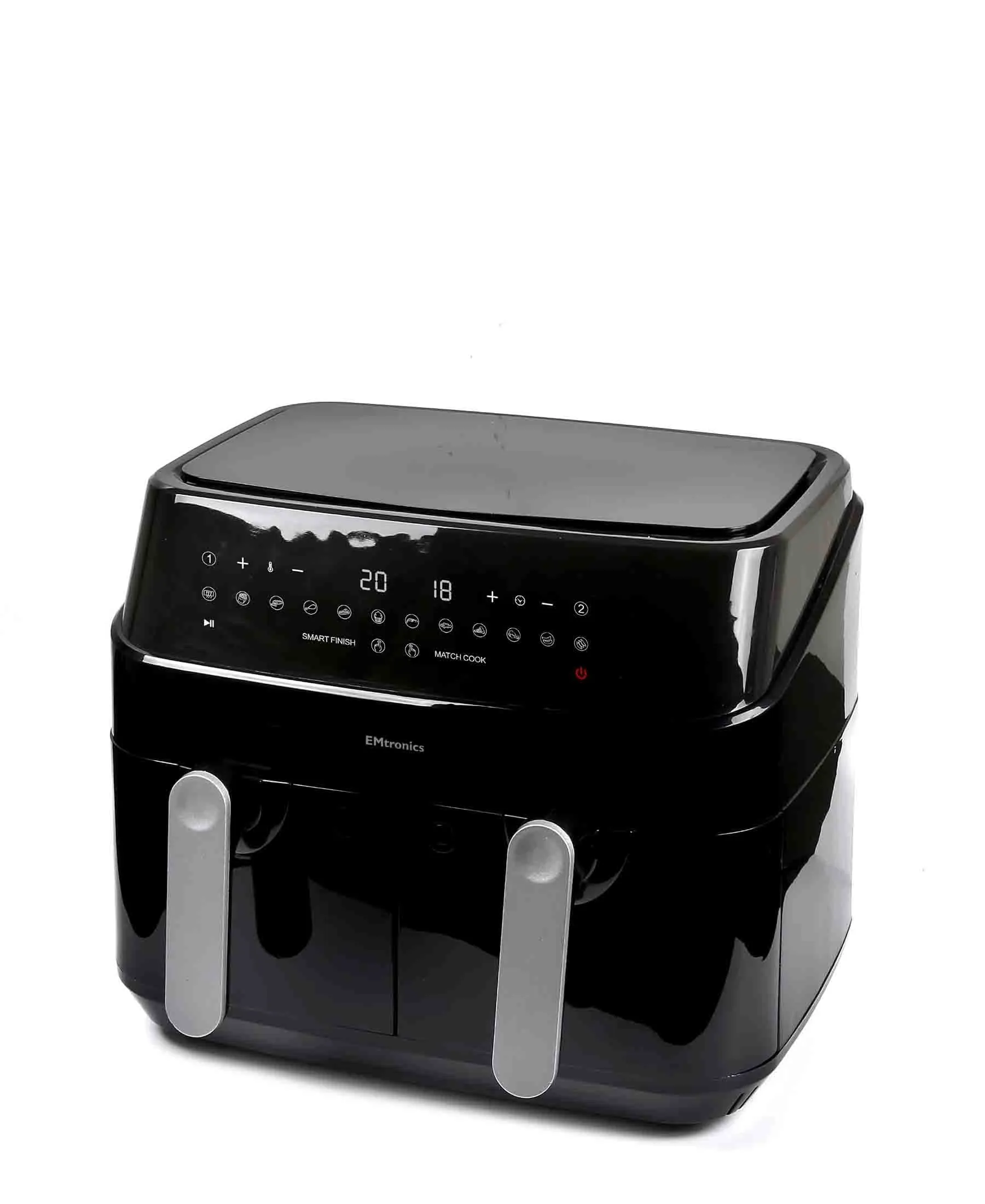 EMtronics Digital 9L Air Fryer Double Basket Smart Cook Air Fryer - Black