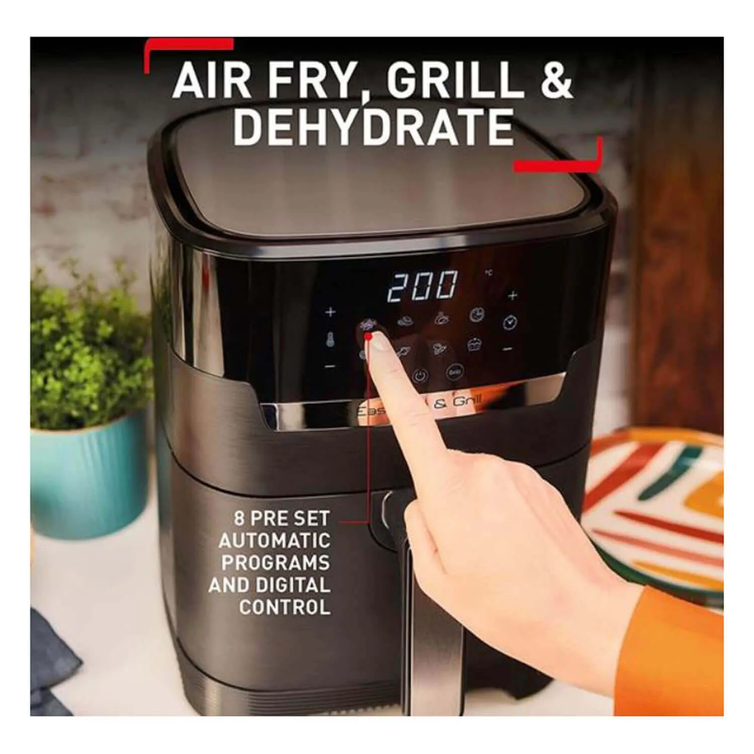 EY505827 TEFAL EASY FRY AIR FRYER & GRILL - Black