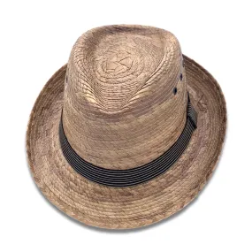 Fedora Palm Hat- Burnt Sahuayo Palm 5