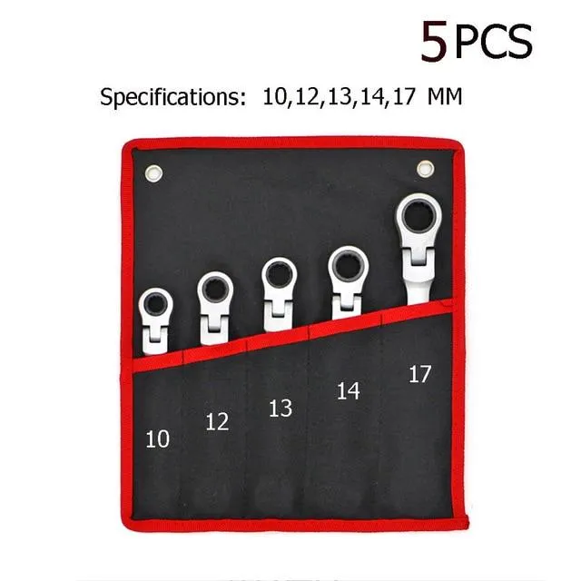 Flex Head Ratcheting Metric Wrench Set