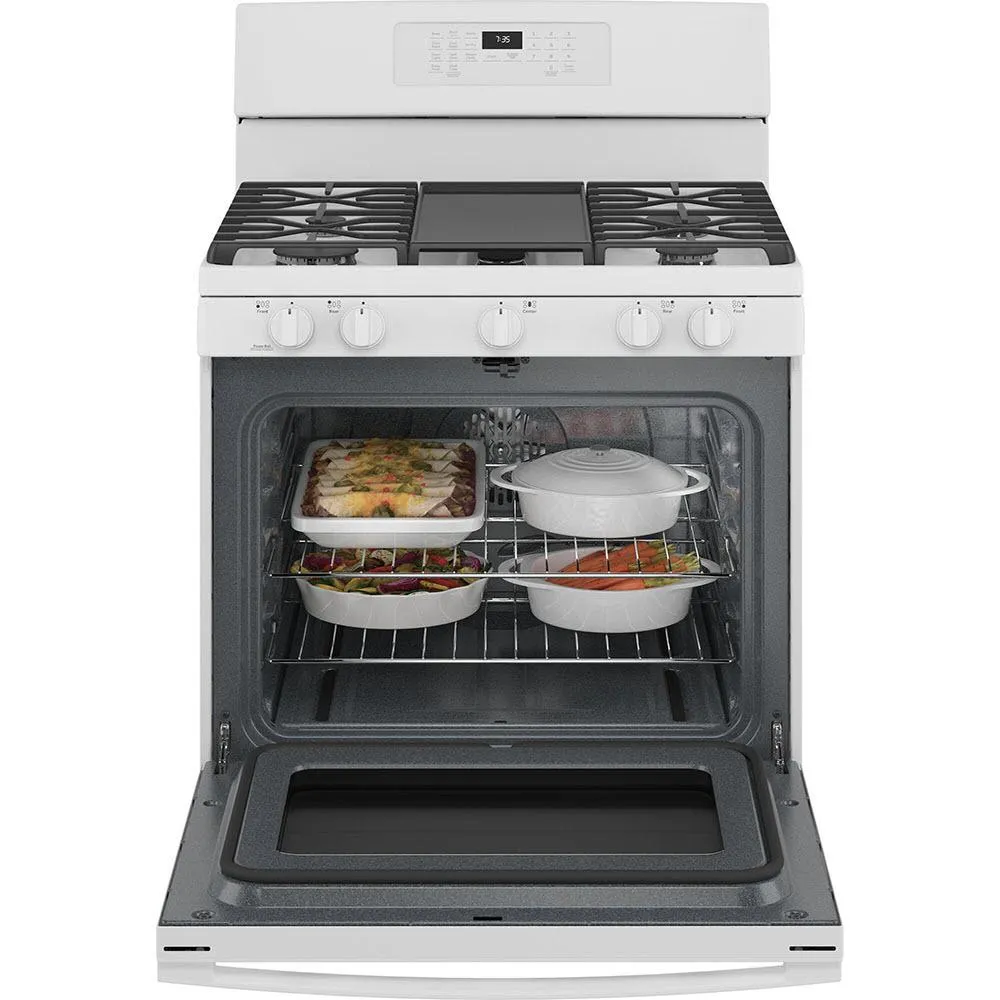 GE 30-inch Freestanding Gas Range with Convection Technology JCGB735DPWW