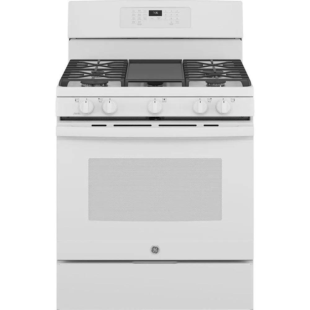 GE 30-inch Freestanding Gas Range with Convection Technology JCGB735DPWW